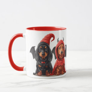 Mug Chiens de Halloween Dachshund Devil Bat
