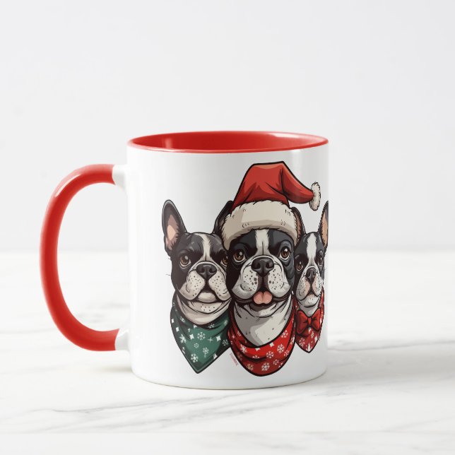 Mug Chiens de Noël Boston Terrier (Gauche)