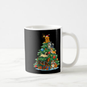 Mug Chiens de Noël drôles et arbre pour l'amant de chi