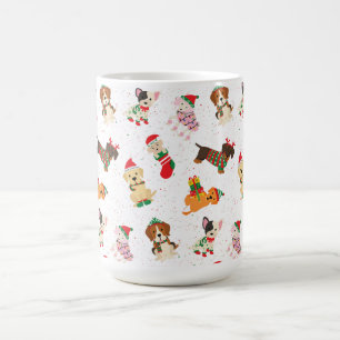 Mug Chiens de Noël en casquette et en chandail