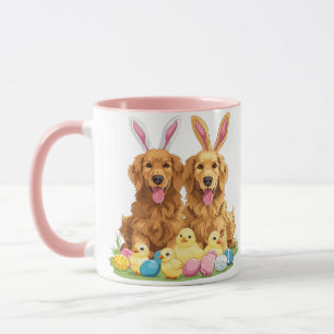 Mug Chiens de Pâques Golden Retriever Chiens Bunny Ore