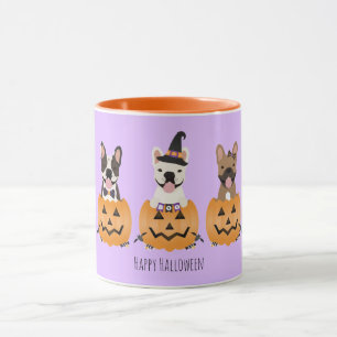 Mug Chiens de taureaux français heureux Halloween