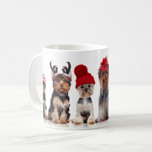 Mug Chiens De Terrier De Yorkshire Avec Casquettes De