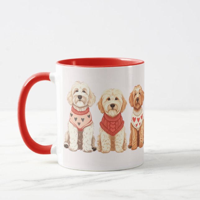 Mug Chiens de Valentine Goldendoodle (Gauche)
