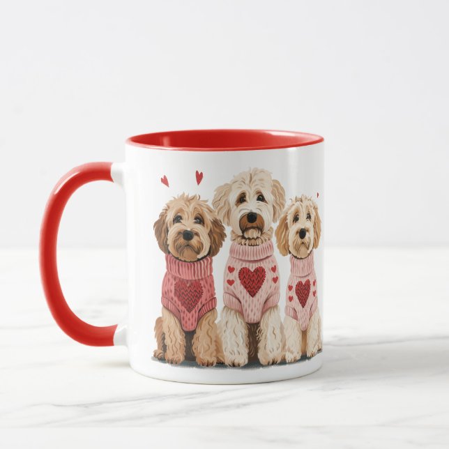 Mug Chiens de Valentines Goldendoodle (Gauche)