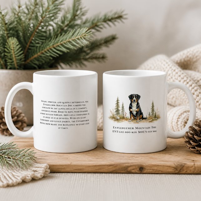 Mug Chiens d'Entlebuch Peinture Aquarelle Citation de  (Créateur téléchargé)