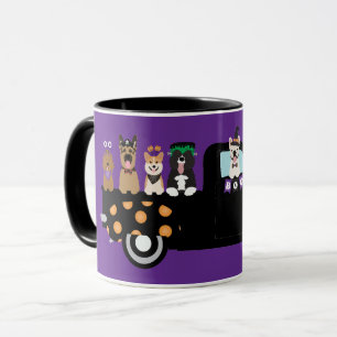 Mug Chiens D'Halloween Dans Un Camion De Ramassage