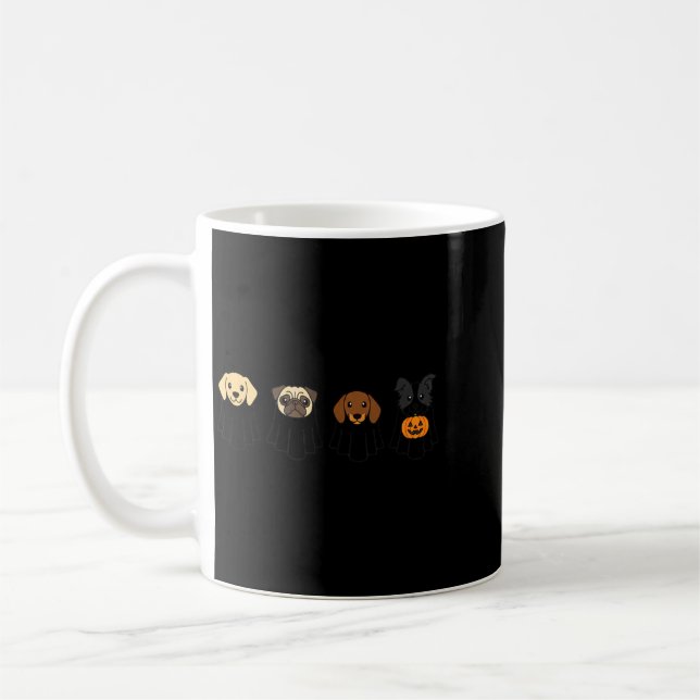 Mug Chiens d'Halloween Fantômes Pug Lab Dachshund Terr (Gauche)