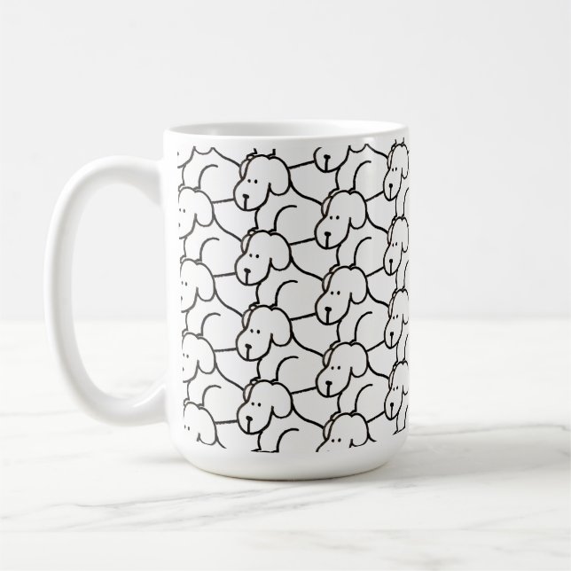 Mug Chiens drôles de dessin animé assis  (Gauche)