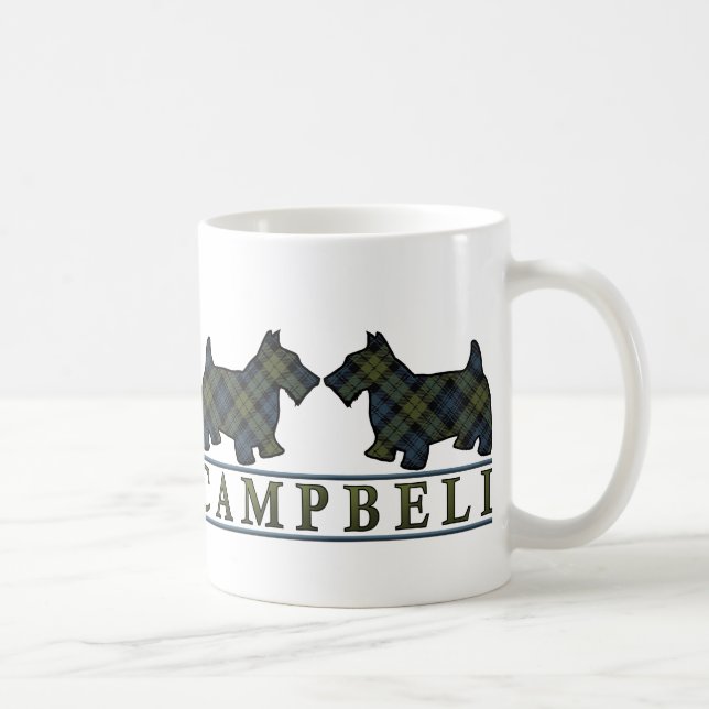 Mug Chiens écossais de Campbell Tartan (Droite)