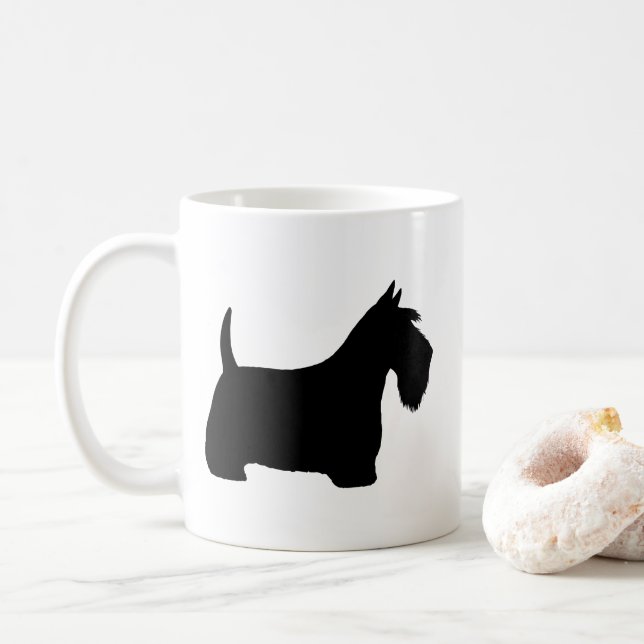 Mug Chiens écossais de Terrier Scottie Silhouettes (Avec donut)