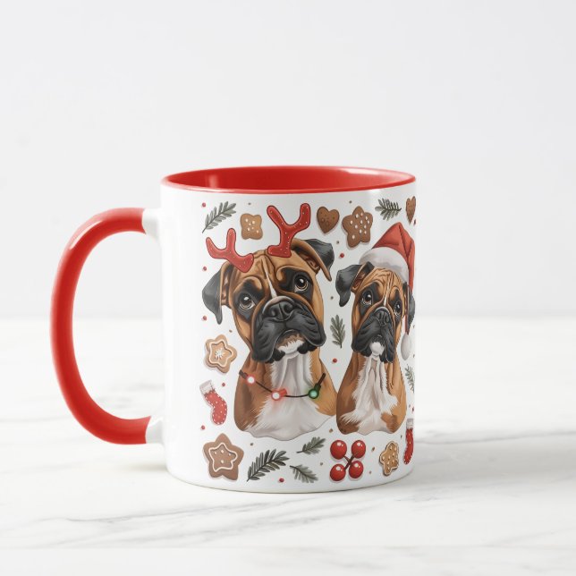 Mug Chiens en boîte de Noël (Gauche)