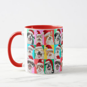 Mug Chiens et chats avec la barbe du Père Noël