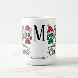 Mug Chiens et chats de Noël avec Monogramme Casquette