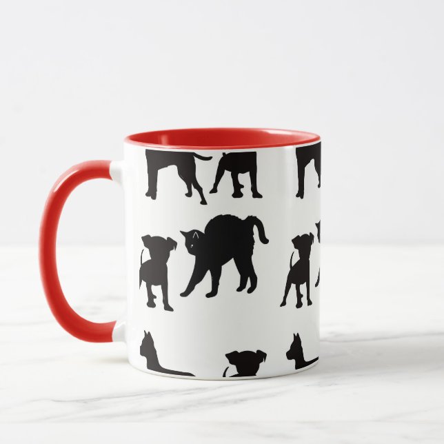 Mug Chiens Et Chats Noirs Rouges Amateurs D'Animaux De (Gauche)