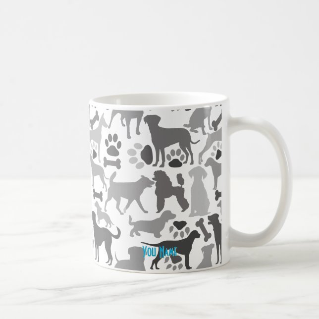 Mug Chiens et pattes motif 03.b White BG Cust (Droite)