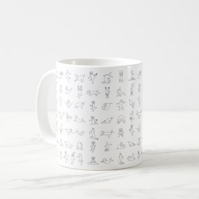 Mug Chiens faisant du yoga, pose de yoga (Devant gauche)