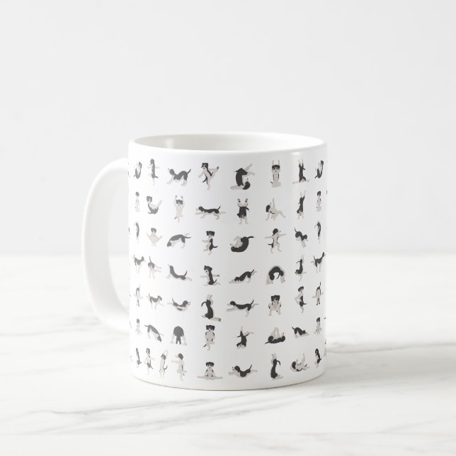 Mug Chiens faisant du yoga, pose de yoga (Devant gauche)