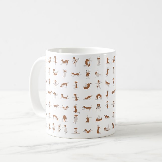 Mug Chiens faisant du yoga, pose de yoga (Devant gauche)