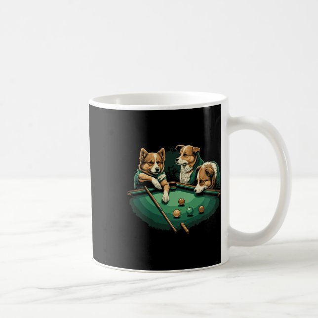 Mug Chiens Jouer Table Billard Billard 8 Ball (Droite)