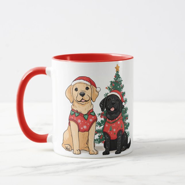 Mug Chiens Labrador Retriever de Noël (Gauche)