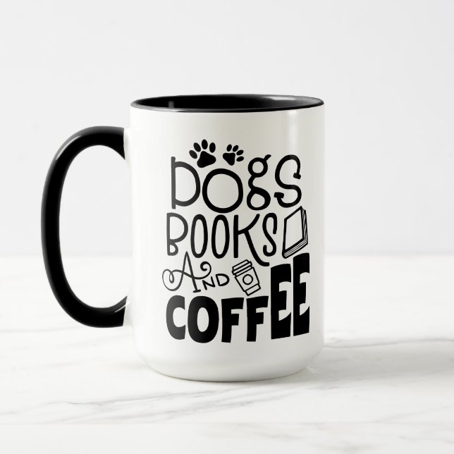 Mug Chiens, livres et café (Gauche)