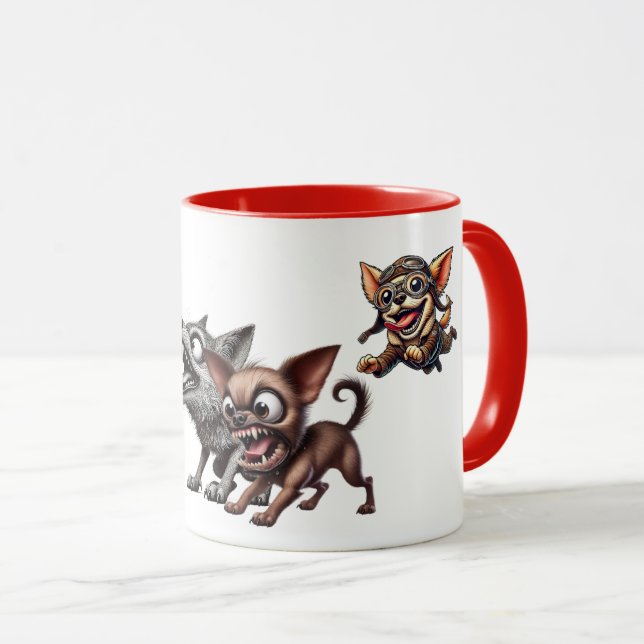 Mug Chiens méchants prêts à s'affronter. (Devant droit)