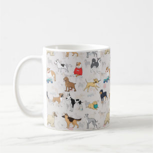 Mug Chiens mignons Design Motif Blanc