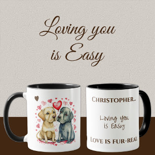 Mug Chiens mignons qui vous aiment nom personnalisé br