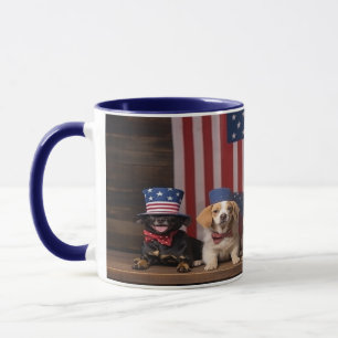 Mug Chiens patriotiques 4 juillet