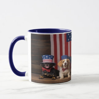 Mug Chiens patriotiques 4 juillet