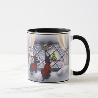 Mug Chiens patriotiques de Scottie de Noël vintage