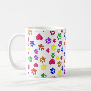 Mug Chiens, pattes et coeurs,