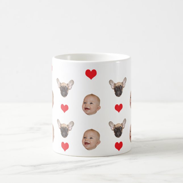 Mug Chiens personnalisés visage bébé visage visage mam (Centre)