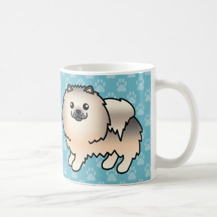 Mug Chiens Pomeranian Moutonneux Sable Crème Sur Fond