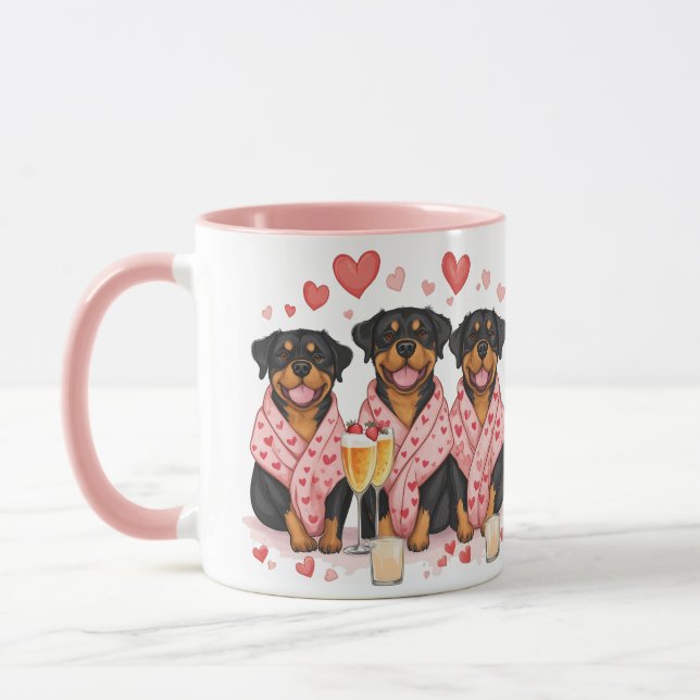 Mug Chiens Rottweiler de la Saint-Valentin (Gauche)