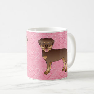 Mug Chiens Rottweiler Rouges Et Fauves Sur Des Cœurs R
