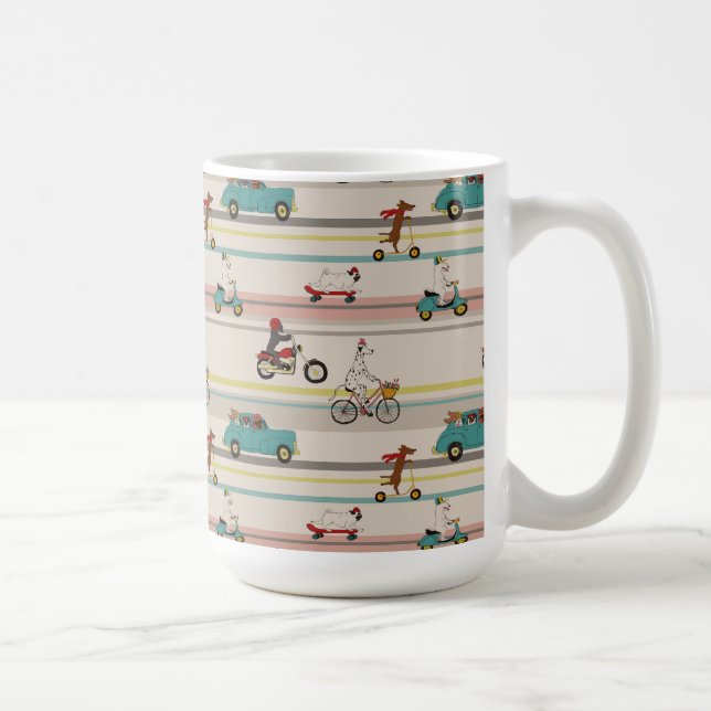 Mug Chiens se déplaçant dans les véhicules Motif (Droite)