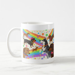 Mug Chiens sympas avec arc-en-ciel