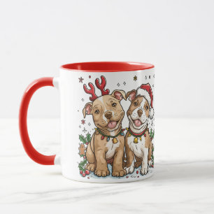 Mug Chiens taureaux de Noël Pit