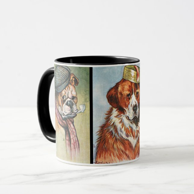 Mug Chiens, triptyque de dessin animé (Devant gauche)