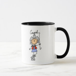 Mug Chiffre cow-girl de bâton avec le lasso