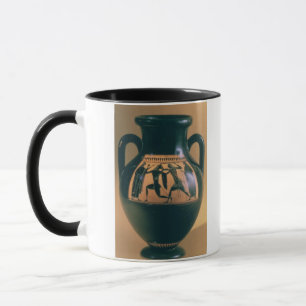 Mug Chiffre noir amphora de grenier dépeignant Theseus