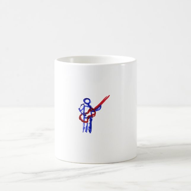 Mug Chiffre rouge et bleu d'ensemble de bassiste (Centre)