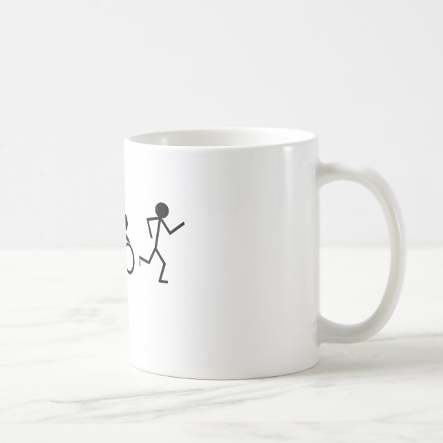 Mug Chiffres de bâton de triathlon (Droite)