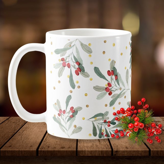 Mug Chiffres d'or des botaniques de vacances d'hiver m (Créateur téléchargé)