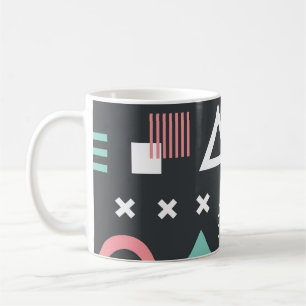 Mug Chiffres géométriques vintages : conception transp