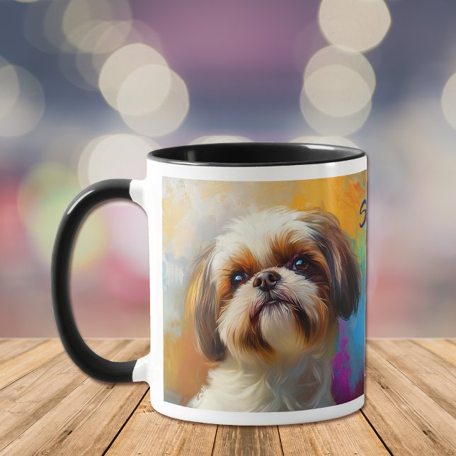 Mug Chih Tzu Dog Peinture impressionniste (Créateur téléchargé)