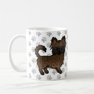 Mug Chihuahua à poil long bringé Chien de dessin animé
