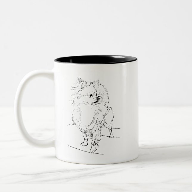 Mug Chihuahua à poils longs – Mug Café Chien (Gauche)